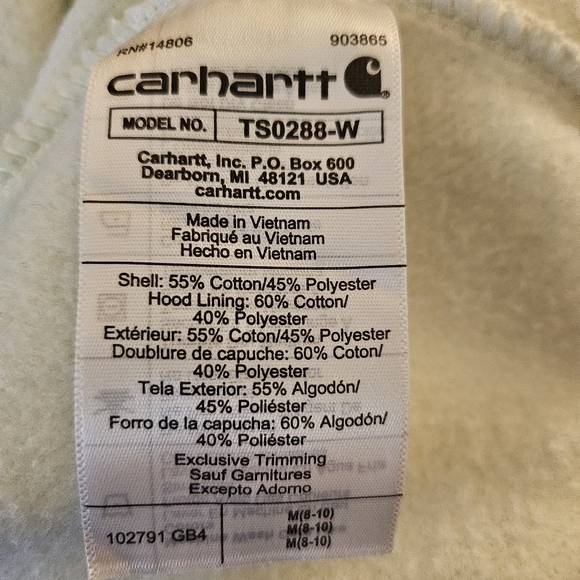 CARHARTT - (M)Women's 102791 Clarksburg Relaxed Fit Logo Sleeve Hoodies EUC - Picture 6 of 6